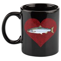 Coho Salmon Valentines Day Fish Love Fingerprint Meaningful Gift 11oz C Handle Ceramic Mug