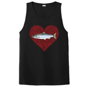 Coho Salmon Valentines Day Fish Love Fingerprint Meaningful Gift PosiCharge Competitor Tank