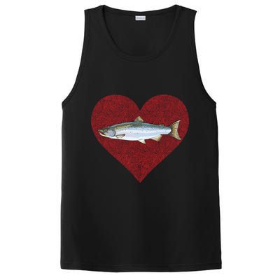 Coho Salmon Valentines Day Fish Love Fingerprint Meaningful Gift PosiCharge Competitor Tank
