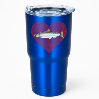 Coho Salmon Valentines Day Fish Love Fingerprint Meaningful Gift Tumbler