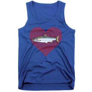 Coho Salmon Valentines Day Fish Love Fingerprint Meaningful Gift Tank Top