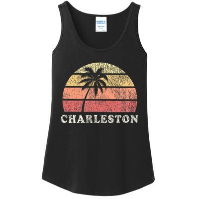 Charleston Sc Vintage 70s Retro Throwback Design Ladies Essential Tank