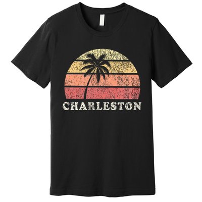 Charleston Sc Vintage 70s Retro Throwback Design Premium T-Shirt