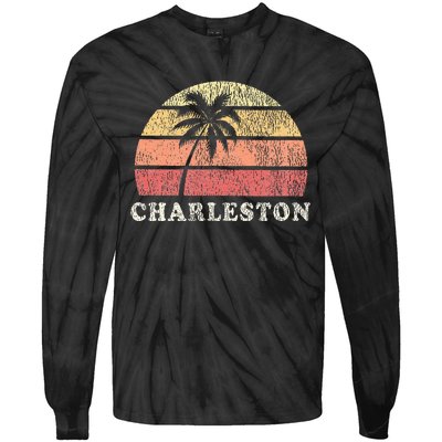 Charleston Sc Vintage 70s Retro Throwback Design Tie-Dye Long Sleeve Shirt