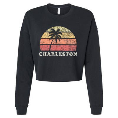 Charleston Sc Vintage 70s Retro Throwback Design Cropped Pullover Crew