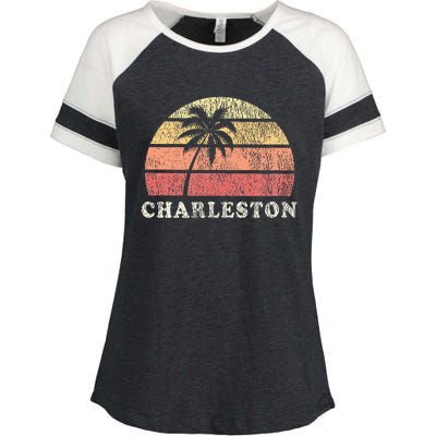 Charleston Sc Vintage 70s Retro Throwback Design Enza Ladies Jersey Colorblock Tee