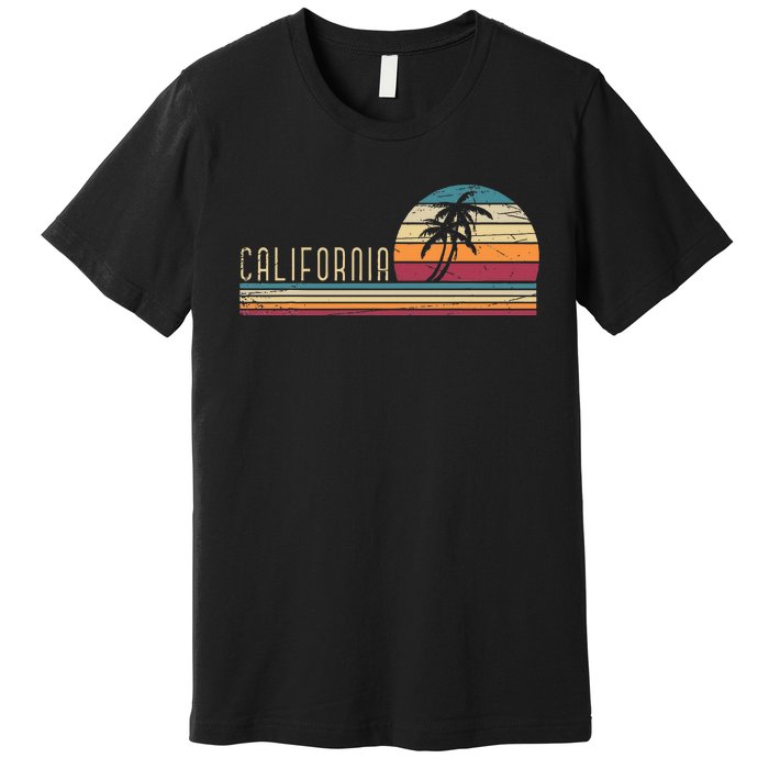 Cali Summer Vacation Ca Palm Trees Usa Retro California Premium T-Shirt