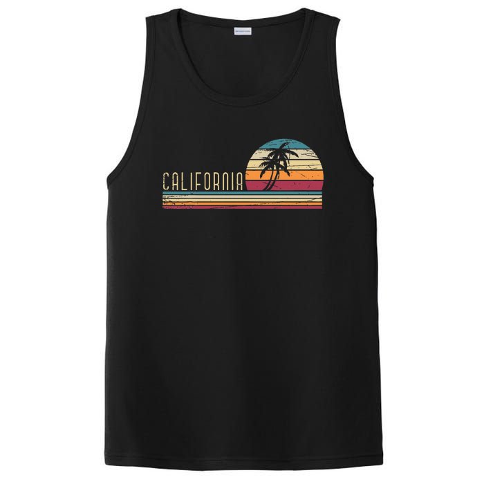 Cali Summer Vacation Ca Palm Trees Usa Retro California PosiCharge Competitor Tank