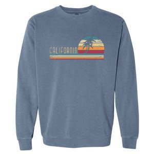 Cali Summer Vacation Ca Palm Trees Usa Retro California Garment-Dyed Sweatshirt