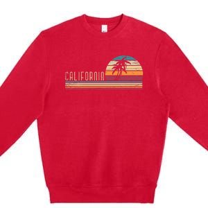 Cali Summer Vacation Ca Palm Trees Usa Retro California Premium Crewneck Sweatshirt