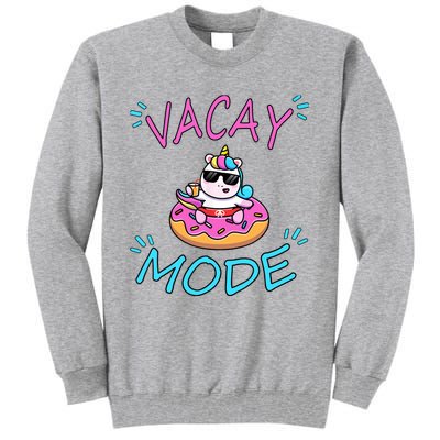 Cute Summer Vacay Mode Beach Mode Unicorn Cruise Tall Sweatshirt