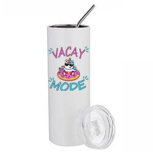 Cute Summer Vacay Mode Beach Mode Unicorn Cruise Stainless Steel Tumbler