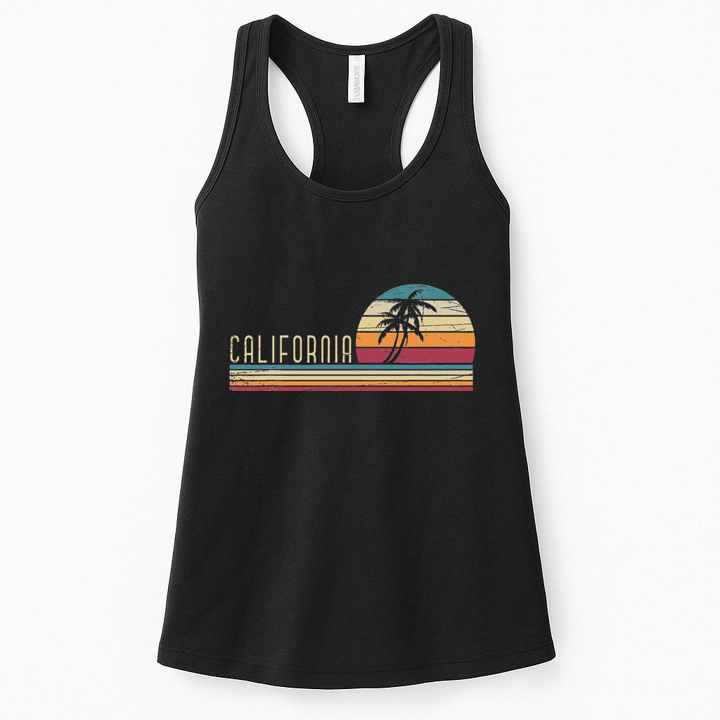 Cali Summer Vacation Ca Palm Trees Usa Retro California Womens Tank Top