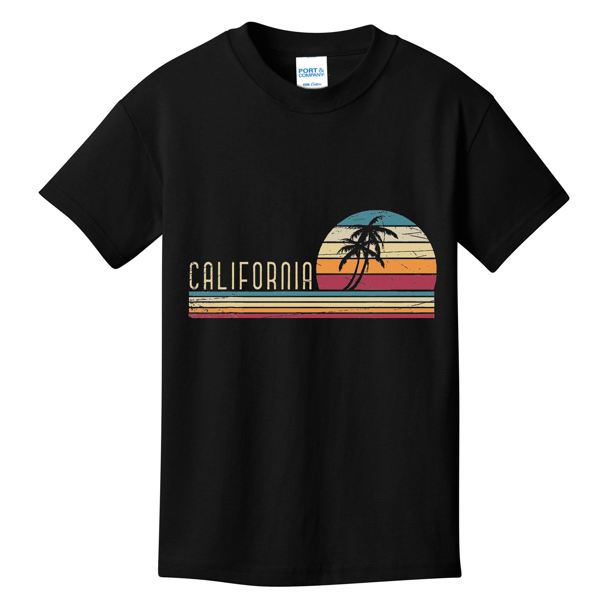 Cali Summer Vacation Ca Palm Trees Usa Retro California Kids T-Shirt