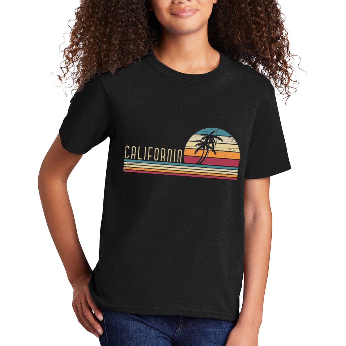 Cali Summer Vacation Ca Palm Trees Usa Retro California Kids T-Shirt