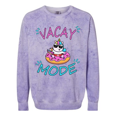 Cute Summer Vacay Mode Beach Mode Unicorn Cruise Colorblast Crewneck Sweatshirt