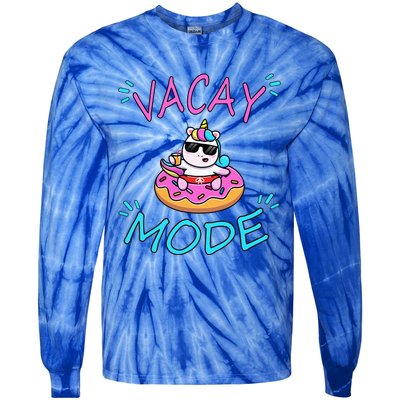 Cute Summer Vacay Mode Beach Mode Unicorn Cruise Tie-Dye Long Sleeve Shirt