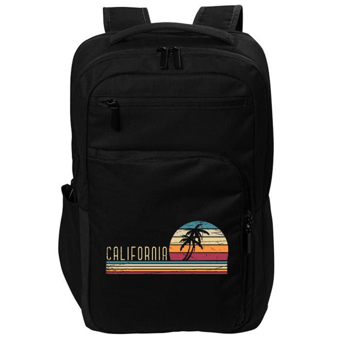 Cali Summer Vacation Ca Palm Trees Usa Retro California Impact Tech Backpack