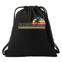 Cali Summer Vacation Ca Palm Trees Usa Retro California Drawstring Bag