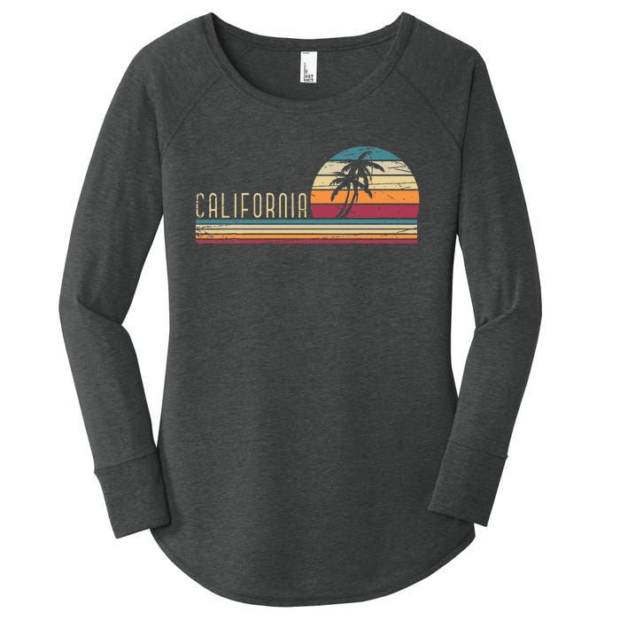 Cali Summer Vacation Ca Palm Trees Usa Retro California Women's Perfect Tri Tunic Long Sleeve Shirt