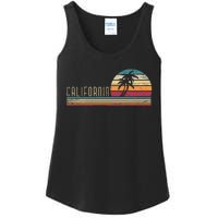 Cali Summer Vacation Ca Palm Trees Usa Retro California Ladies Essential Tank