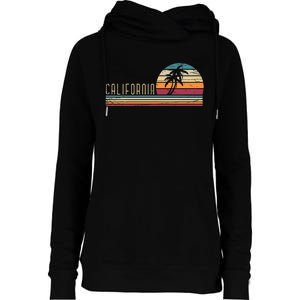 Cali Summer Vacation Ca Palm Trees Usa Retro California Womens Funnel Neck Pullover Hood