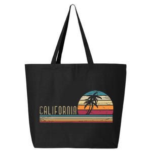 Cali Summer Vacation Ca Palm Trees Usa Retro California 25L Jumbo Tote