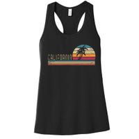 Cali Summer Vacation Ca Palm Trees Usa Retro California Women's Racerback Tank