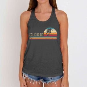 Cali Summer Vacation Ca Palm Trees Usa Retro California Women's Knotted Racerback Tank