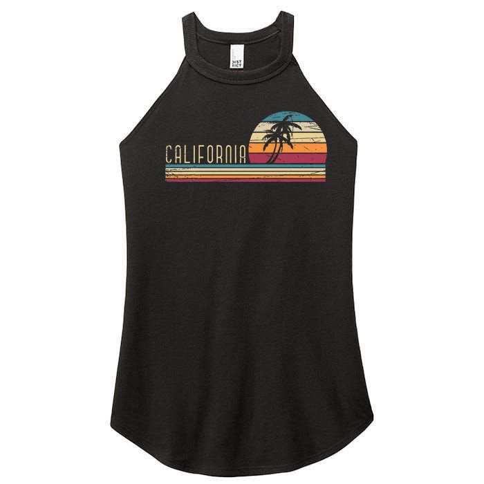 Cali Summer Vacation Ca Palm Trees Usa Retro California Women's Perfect Tri Rocker Tank