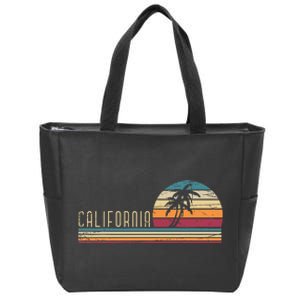 Cali Summer Vacation Ca Palm Trees Usa Retro California Zip Tote Bag