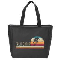 Cali Summer Vacation Ca Palm Trees Usa Retro California Zip Tote Bag