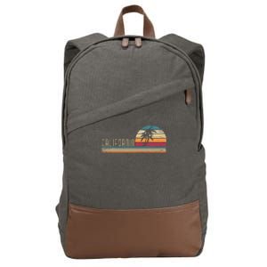 Cali Summer Vacation Ca Palm Trees Usa Retro California Cotton Canvas Backpack