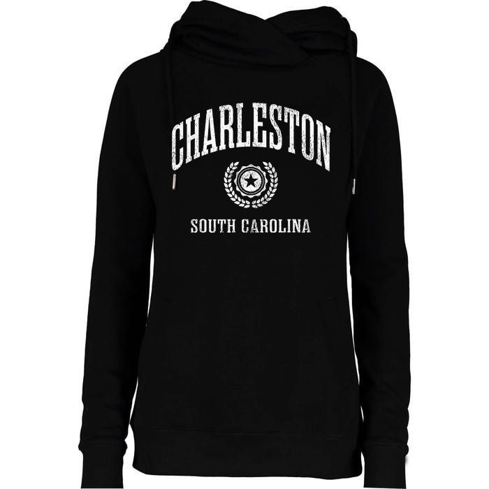 Charleston Sc Vintage College Sports Design Womens Funnel Neck Pullover Hood