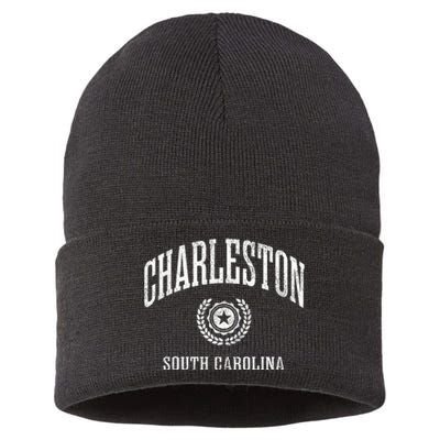 Charleston Sc Vintage College Sports Design Sustainable Knit Beanie