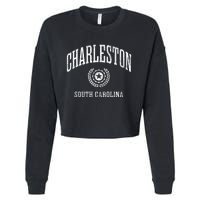 Charleston Sc Vintage College Sports Design Cropped Pullover Crew