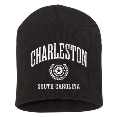 Charleston Sc Vintage College Sports Design Short Acrylic Beanie