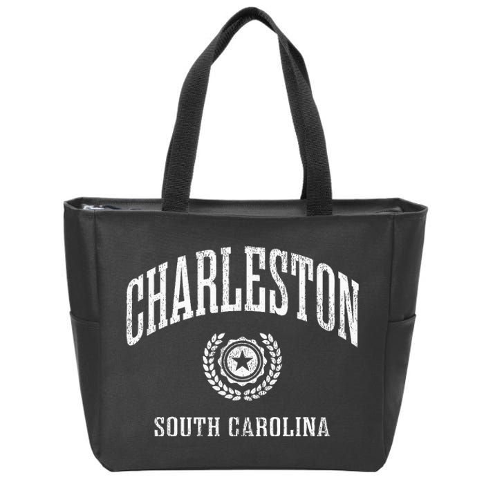 Charleston Sc Vintage College Sports Design Zip Tote Bag