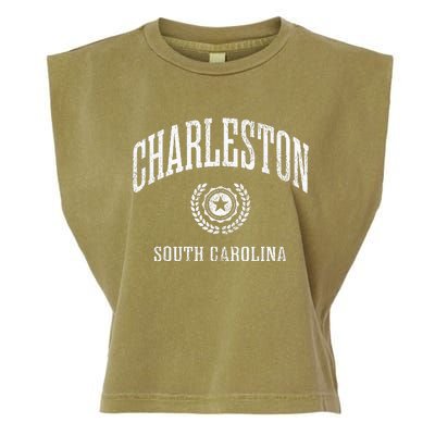 Charleston Sc Vintage College Sports Design Garment-Dyed Women's Muscle Tee