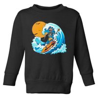 Cool Summer Vacation Skeleton Surfing Hawaii Hawaiian Toddler Sweatshirt