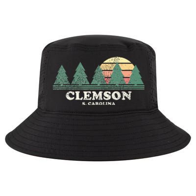 Clemson Sc Vintage Throwback Retro 70s Cool Comfort Performance Bucket Hat