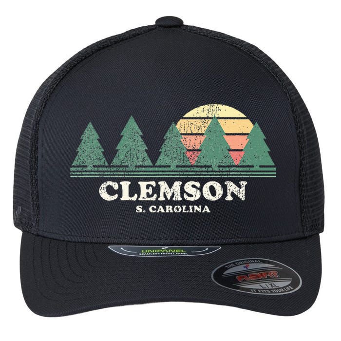 Clemson Sc Vintage Throwback Retro 70s Flexfit Unipanel Trucker Cap