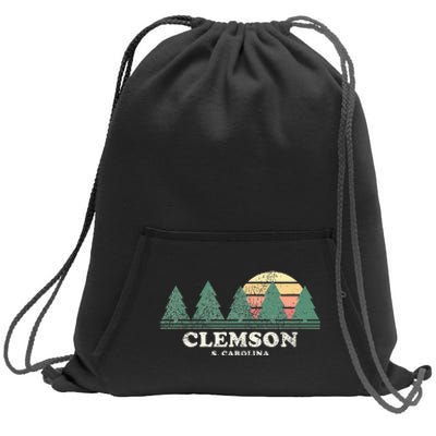 Clemson Sc Vintage Throwback Retro 70s Sweatshirt Cinch Pack Bag