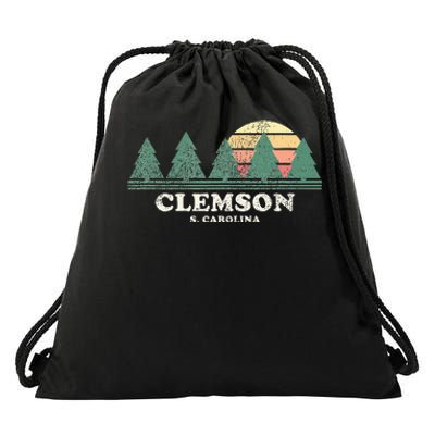 Clemson Sc Vintage Throwback Retro 70s Drawstring Bag