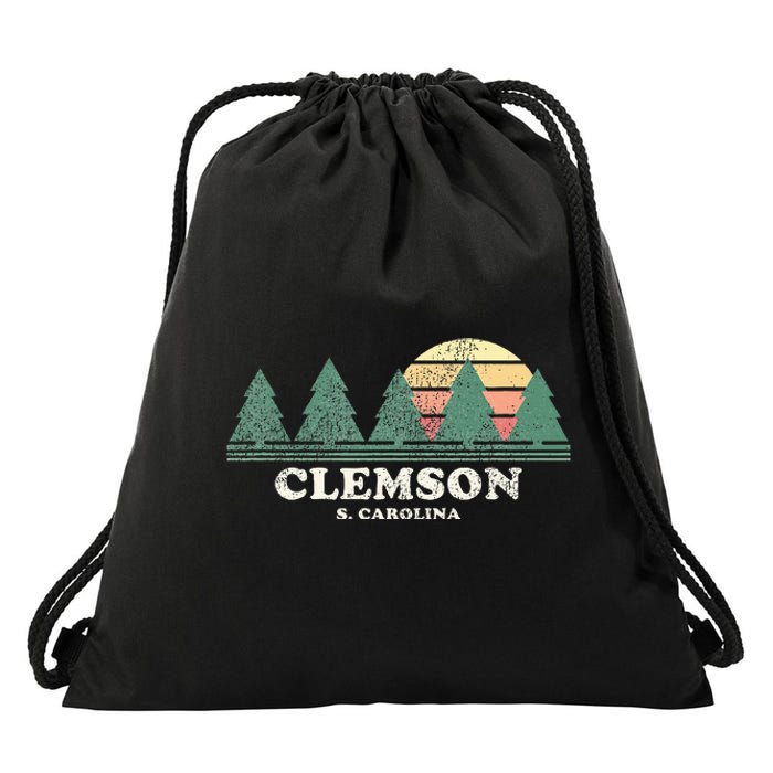 Clemson Sc Vintage Throwback Retro 70s Drawstring Bag