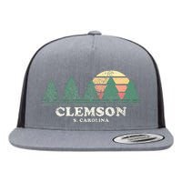 Clemson Sc Vintage Throwback Retro 70s Flat Bill Trucker Hat