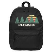 Clemson Sc Vintage Throwback Retro 70s 16 in Basic Backpack