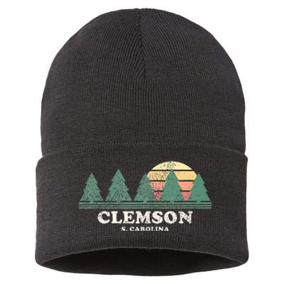 Clemson Sc Vintage Throwback Retro 70s Sustainable Knit Beanie