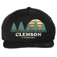 Clemson Sc Vintage Throwback Retro 70s Wool Snapback Cap