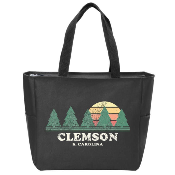 Clemson Sc Vintage Throwback Retro 70s Zip Tote Bag